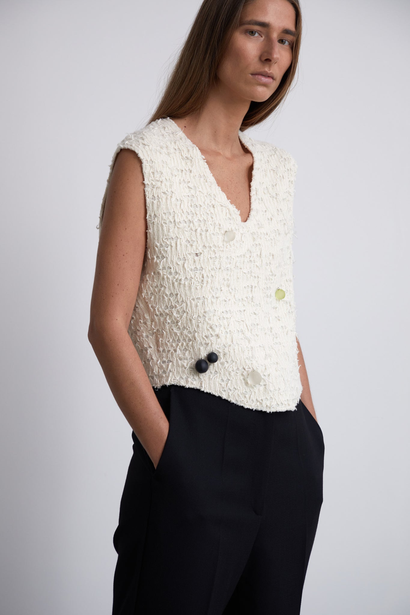 Gambela knit top off-white