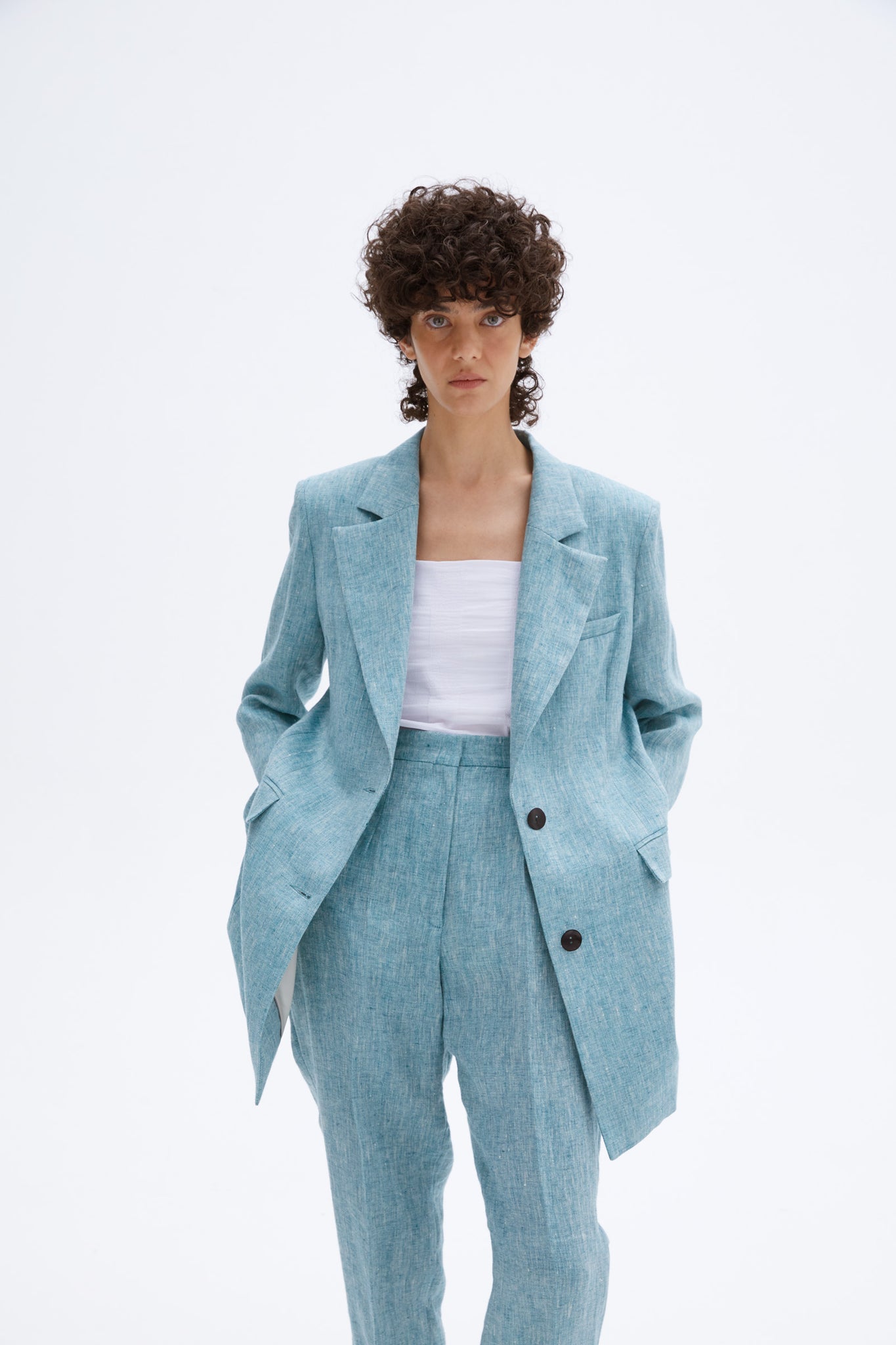 Brandi blazer green coral